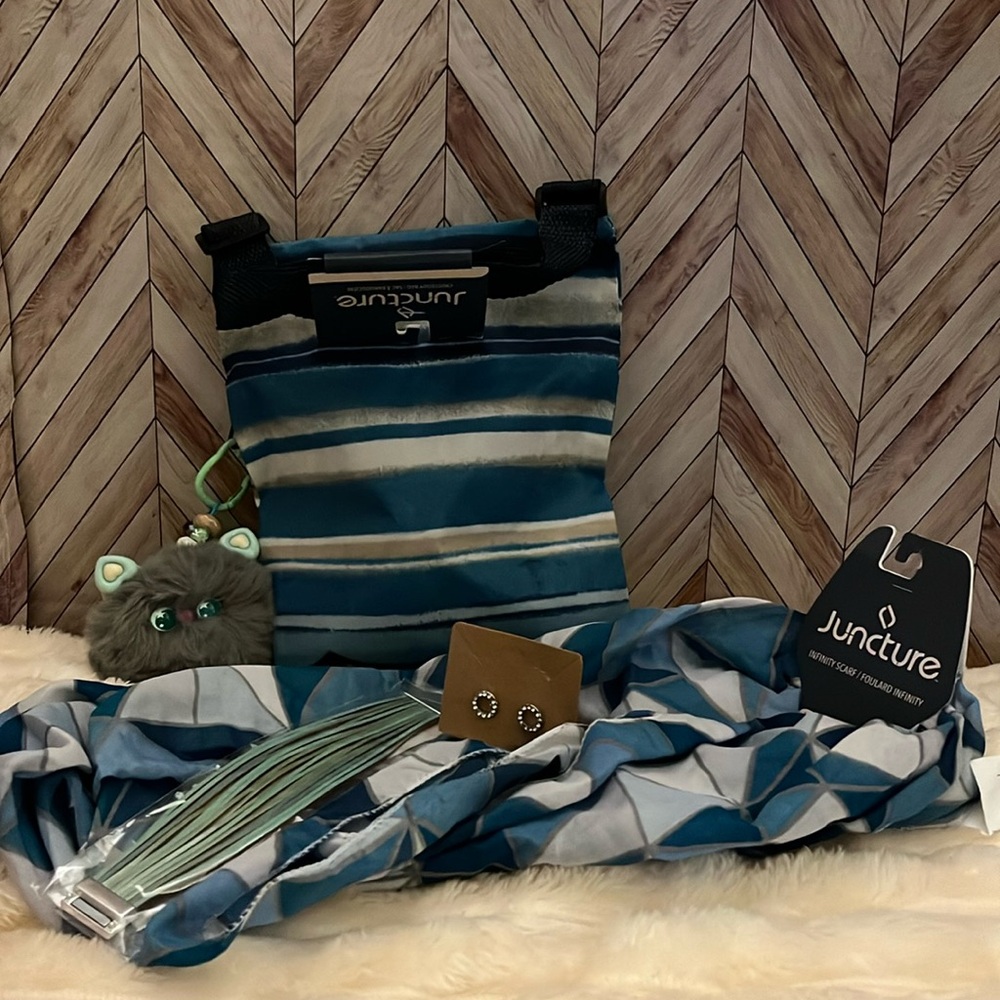 Juncture Teal Striped Crossbody Bag – Women’s Crossbody